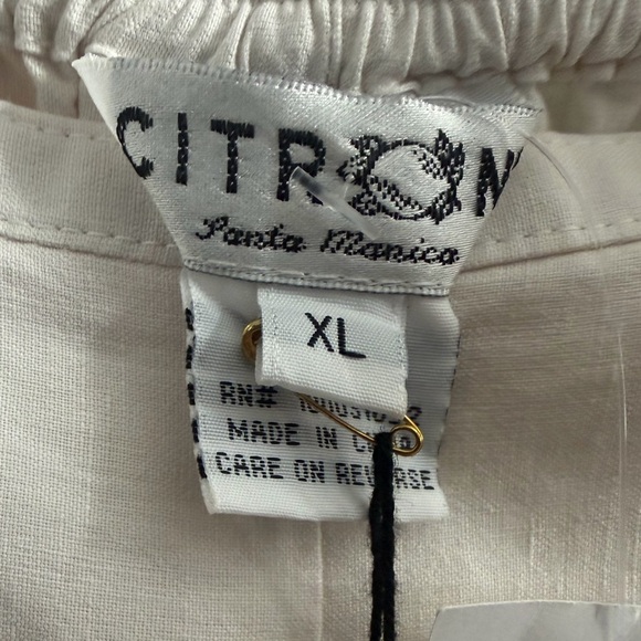 NWT Citron Sant Monica White Linen - Silk Blend Pants - Picture 5 of 8